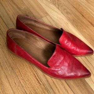 Frye Kenzie Pointed Toe Venetian Flats - Sz 8.5 Red, minimal wear